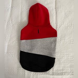 Red, Gray, and Black Colorblock Dog Hoodie
